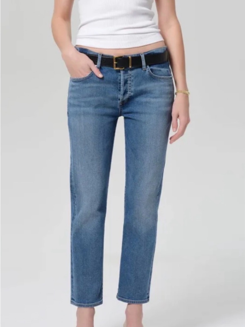 Citizens Of Humanity Straight Leg Jeans in Medium Blue Wash